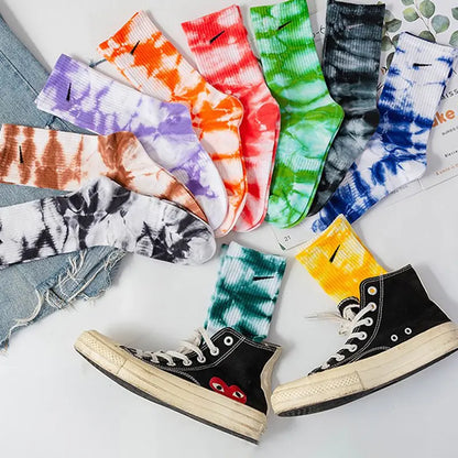 Tie-Dye Middle Tube Socks